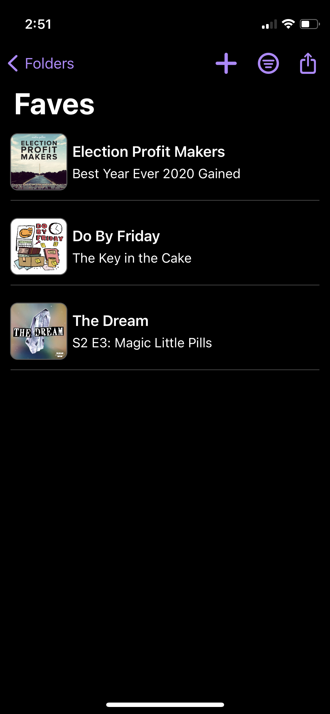 Building a list in Podmark